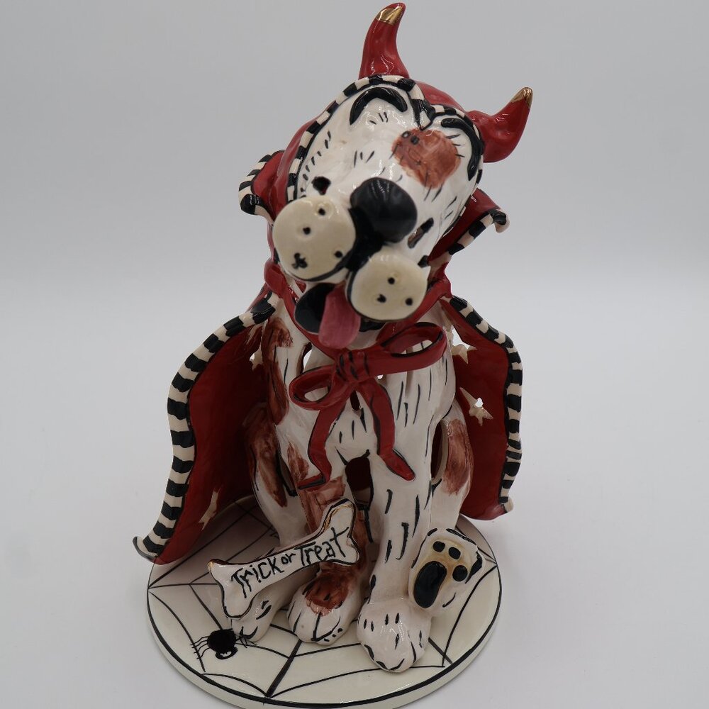 Blue Sky Heather Goldminc Halloween Rufus The Dog Devil Candle Tea Light